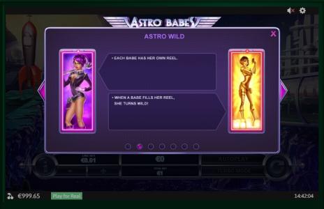 Astro Babes Slot Machine Bonus Game Screen