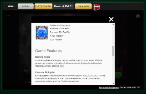 Sapphire Sorceress Slot Machine Game Feature Screen