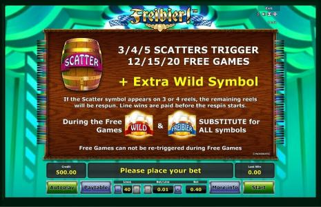Freibier! Slot Machine Free Game Screen