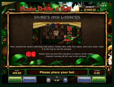 Snake Rattle and Roll Slot Machine Bonus Symbol Screen
