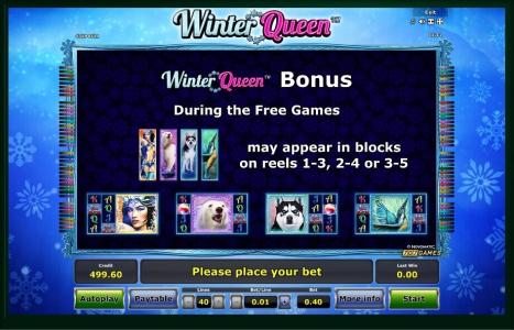 Winter Queen Slot Machine Free Game Screen