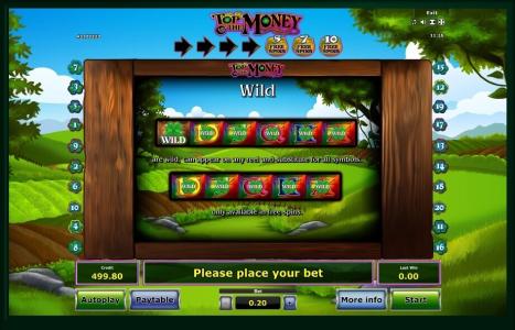 Top o the Money Slot Machine Wild Symbol Screen