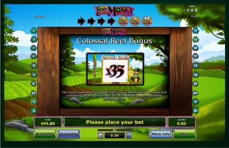 Top o the Money Slot Machine Free Spins Bonus Screen
