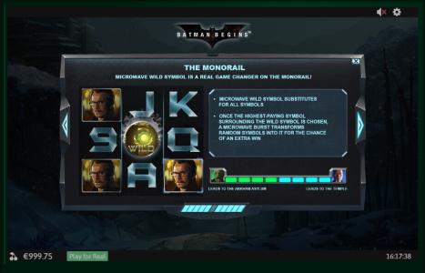 Batman Begins Slot Machine Wild Symbol Screen