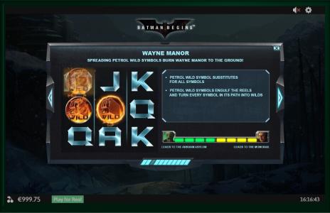 Batman Begins Slot Machine Spreading Wild Symbols Screen