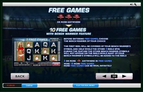 Benchwarmers Football Girls Slot Machine Free Game Screen
