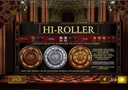 Da Vincis Vault Slot Machine Hi-Roller Bonus Wheel Screen
