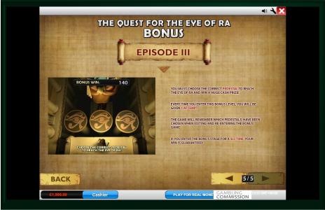 Daring Dave &amp; the Eye of Ra Slot Machine Bonus Game Screen