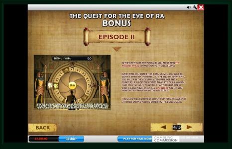 Daring Dave &amp; the Eye of Ra Slot Machine Bonus Game Screen