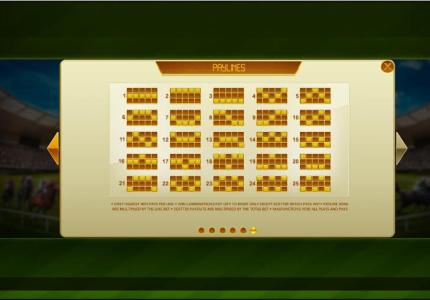 Frankie Dettori: Sporting Legends Slot Machine Paylines Screen