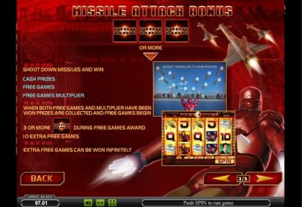Slot Machine Missile Attack Bonus Screen