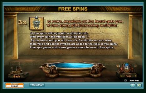 Mighty Sphinx Slot Machine Free Spins Bonus Screen