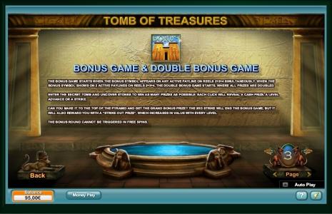 Mighty Sphinx Slot Machine Bonus Game Screen