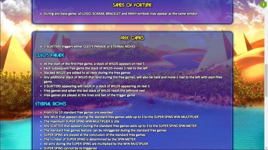 Cleos Wish Slot Machine Free Games Screen