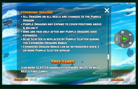 Dragon Wins Slot Machine Free Games Bonus Screen