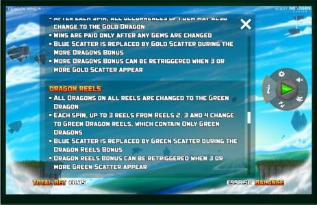 Dragon Wins Slot Machine Free Games Bonus Screen