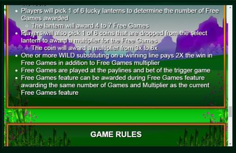 Huolong Valley Slot Machine Game Rules Screen
