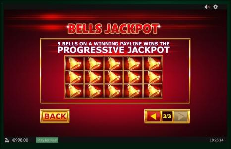 Christmas Jackpot Bells Slot Machine Paytable Screen