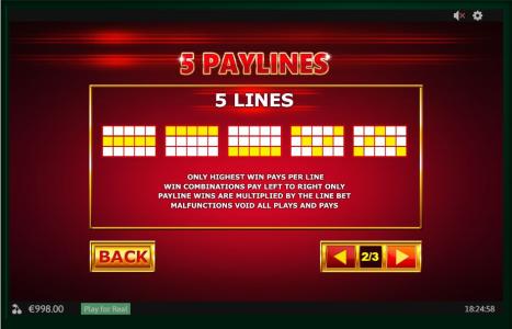 Christmas Jackpot Bells Slot Machine Paylines Screen