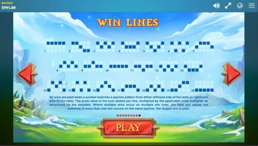 Wild Nords Slot Machine Paylines Screen