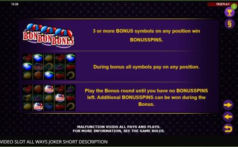 All Ways Joker Slot Machine Paytable Screen