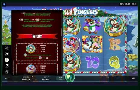 Holly Jolly Penguins Slot Machine Wild Symbol Screen