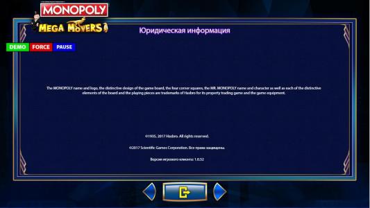 Monopoly Mega Movers Slot Machine Game Rules Screen