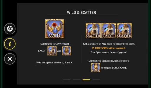 Cleopatra Slot Machine Scatter Awards and Wild Symbol Screen