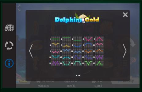 Dolphin Gold Slot Machine Paylines Screen