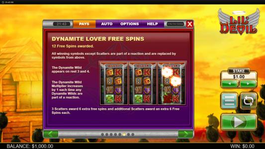 Lil Devil Slot Machine Free Spins Bonus Screen