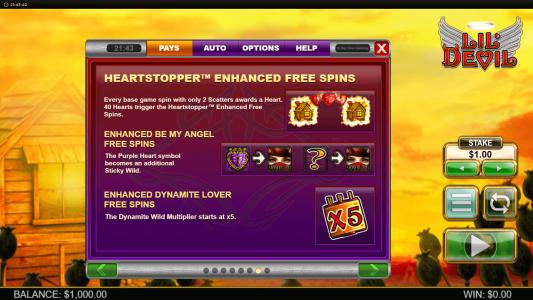 Lil Devil Slot Machine Free Spins Bonus Screen