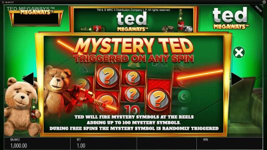 Ted Megaways Slot Machine Mystery Ted Feature Screen