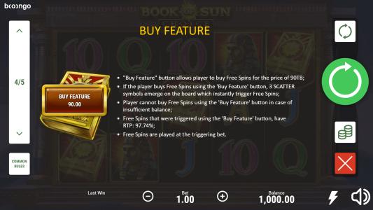 Book of Sun Choice Slot Machine Bonus Game Screen