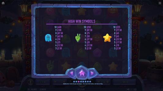 Hot Hot Halloween Slot Machine Paytable Screen