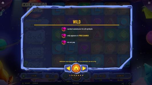 Colossal Gems Slot Machine Wild Symbol Screen