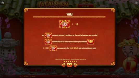 Fa Cai Shen Deluxe Slot Machine Wild Symbol Screen