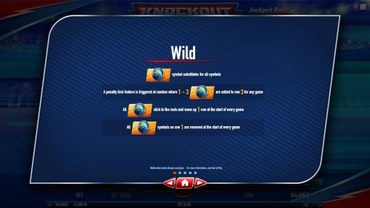 Knockout Football Rush Slot Machine Wild Symbol Screen