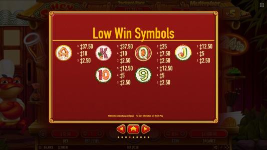 Hey Sushi Slot Machine Paytable Screen