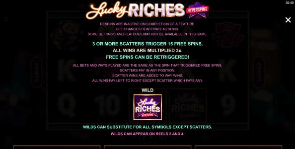 Lucky Riches Hyperspins Slot Machine Free Spins Bonus Screen
