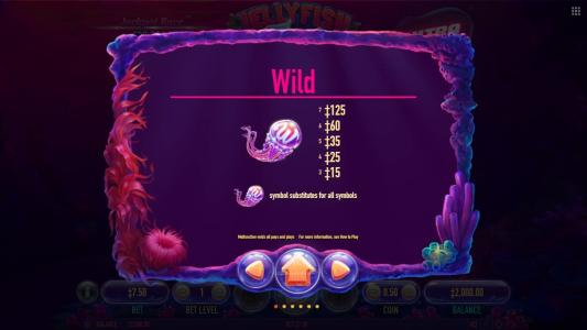 Jellyfish Flow Slot Machine Paytable Screen