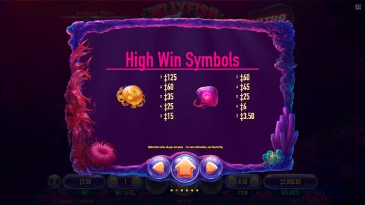 Jellyfish Flow Slot Machine Paytable Screen