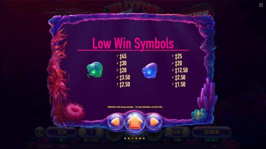 Jellyfish Flow Slot Machine Paytable Screen
