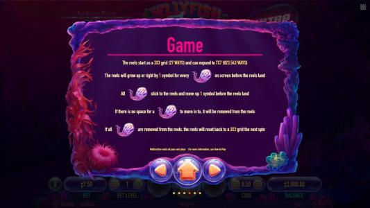 Jellyfish Flow Slot Machine Game Rules Screen