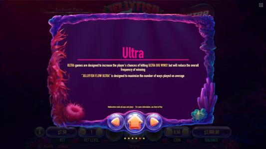 Jellyfish Flow Slot Machine Ultra Mode Feature Screen