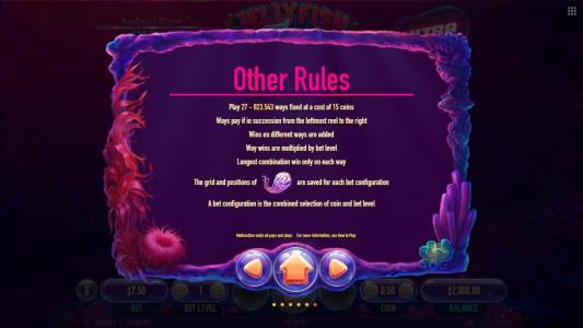 Jellyfish Flow Slot Machine Game Rules Screen