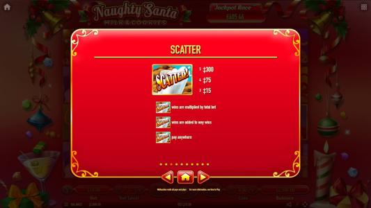 Naughty Santa Slot Machine Scatter Awards Screen