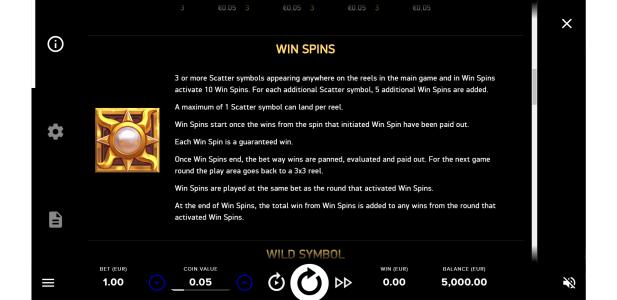 Gods of Gold Infinireels Slot Machine Win Spins Screen