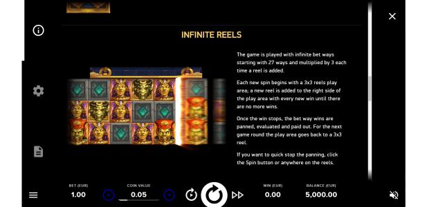 Gods of Gold Infinireels Slot Machine Infinite Reels Screen