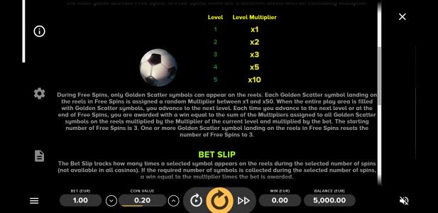 Super Striker Slot Machine Free Spins Bonus Screen