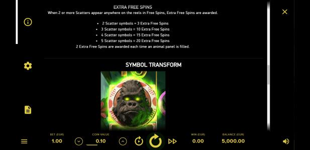 Gorilla Kingdom Slot Machine Free Spins Bonus Screen